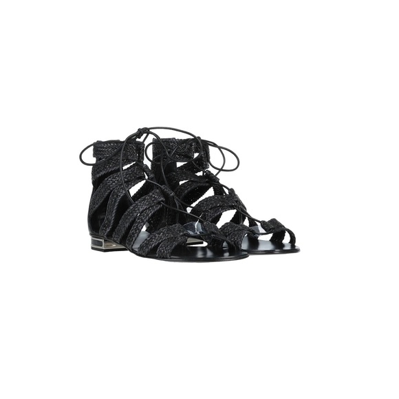Casadei Black Woven Sandals US 7 - Picture 4 of 8